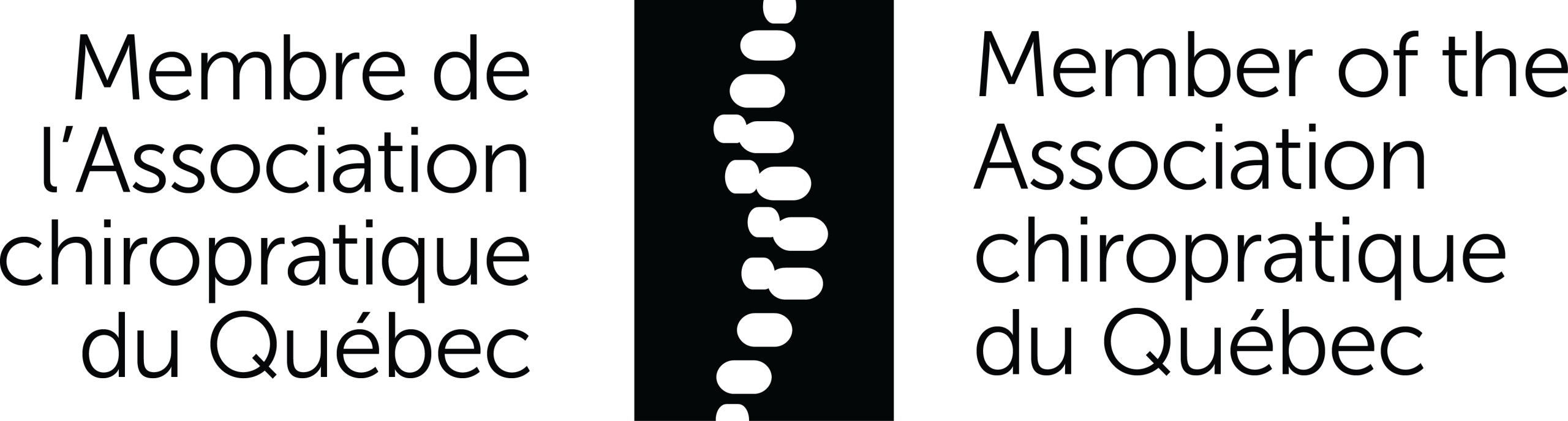 Membre de l'Association des chiropraticiens du Québec.